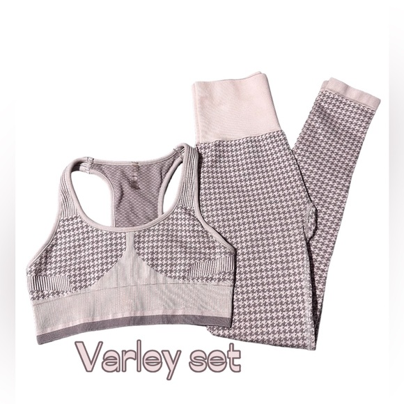 Varley Perkins Seamless Houndstooth athleisure SET xxs/xs - Picture 3 of 10